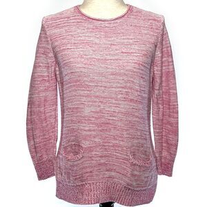 Chaps Women's Heathered Pink Pullover Sweater w/ Pockets